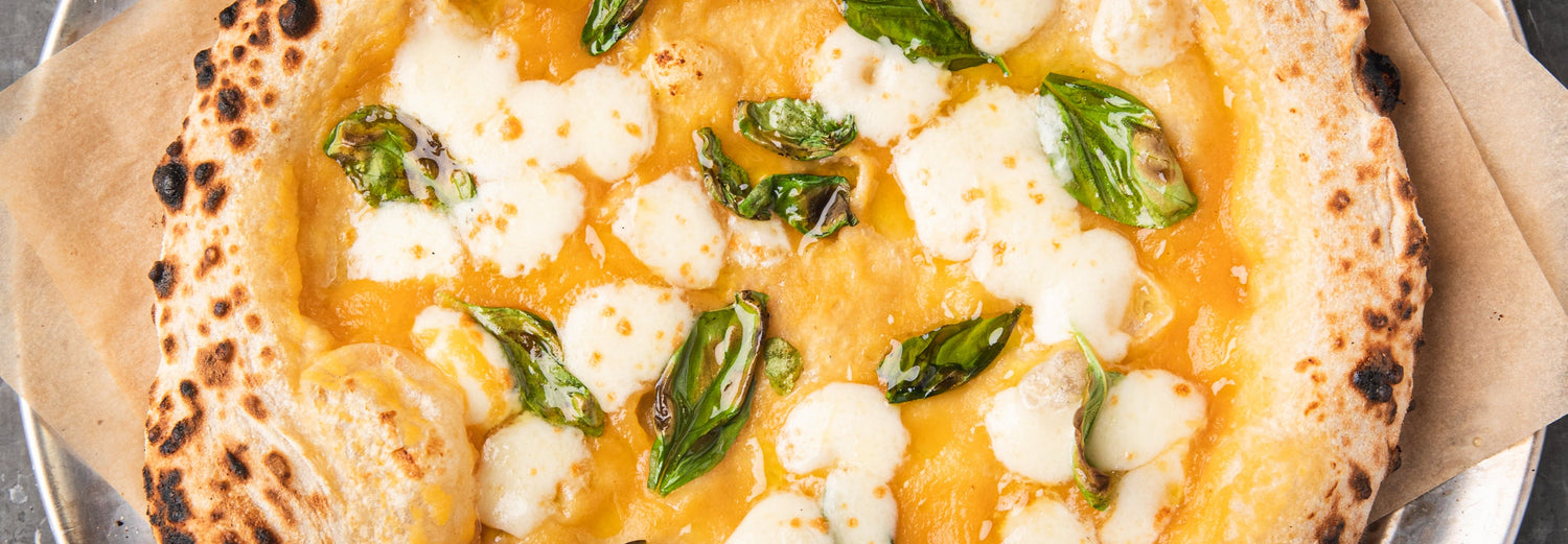 Yellow Margherita Pizza recipe poster image