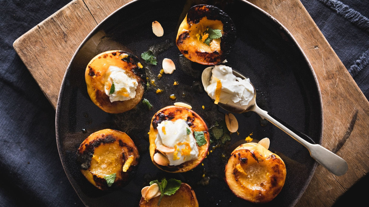Maple Glazed Peaches, Mascarpone & Toasted Almonds - Roccbox