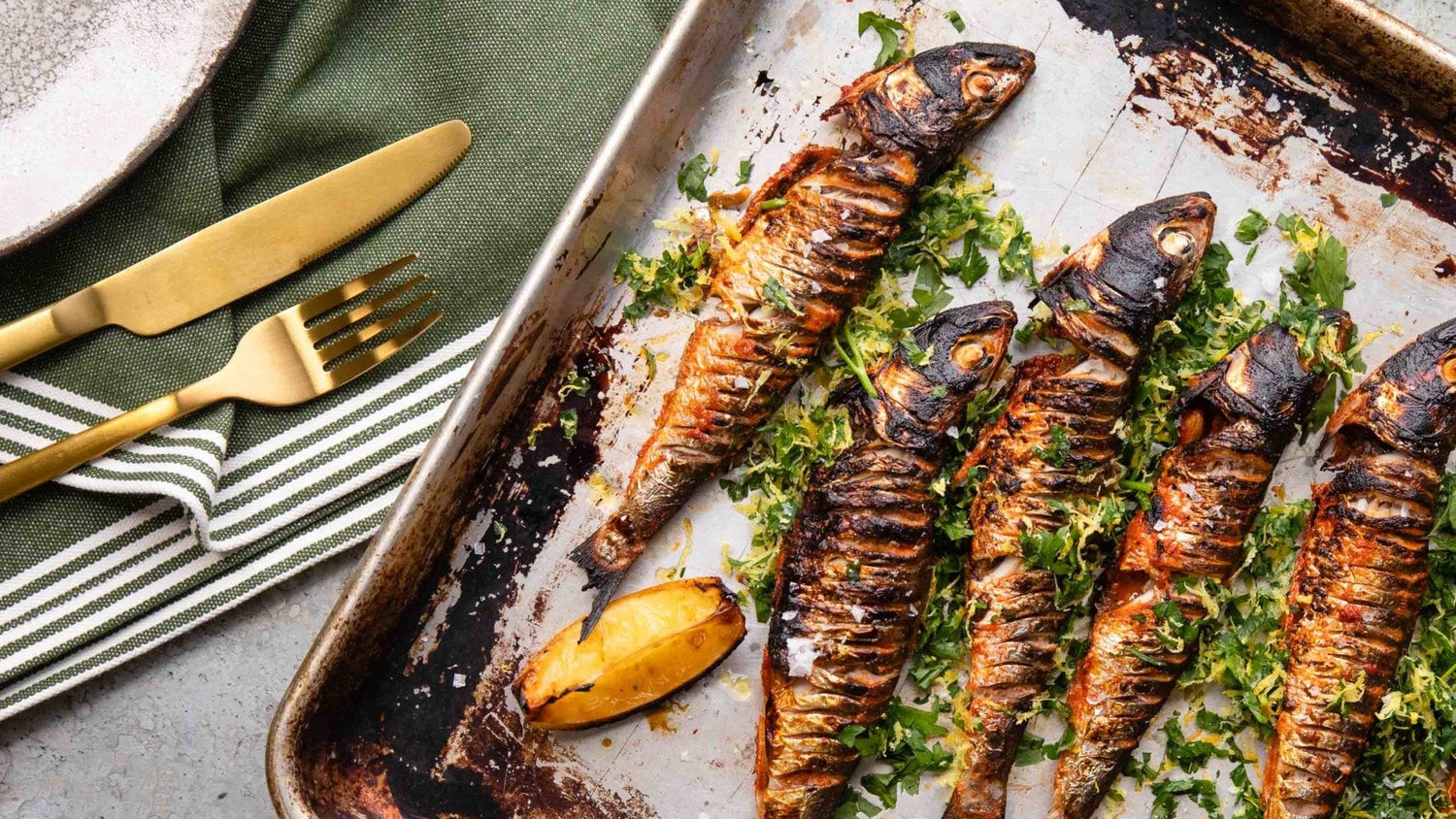 Grilled Marinated Sardines & Gremolata