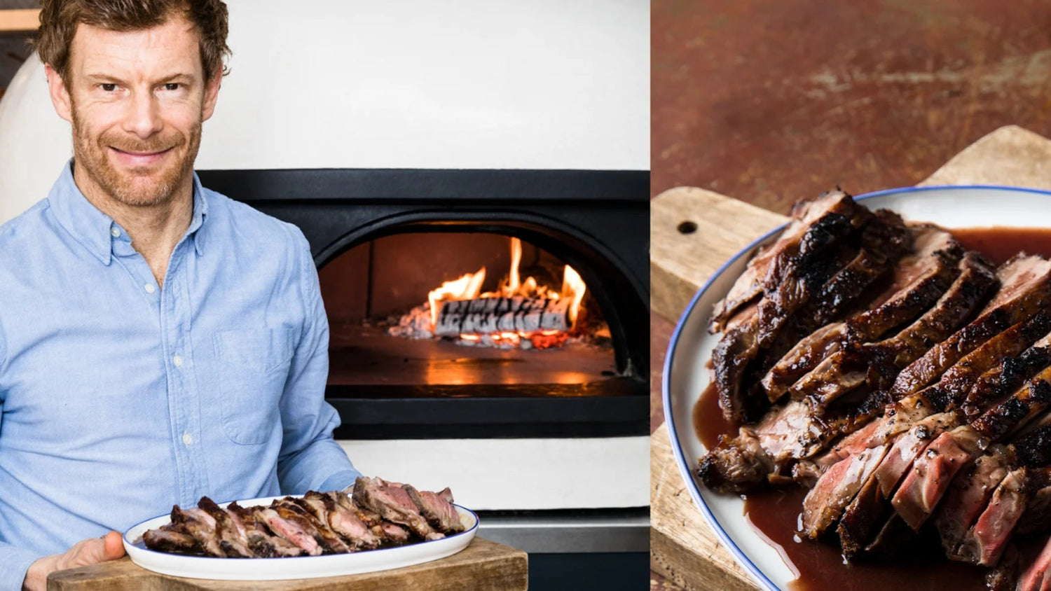 Tom Aikens’ next to his Butterflied Leg of Lamb in Red Wine
