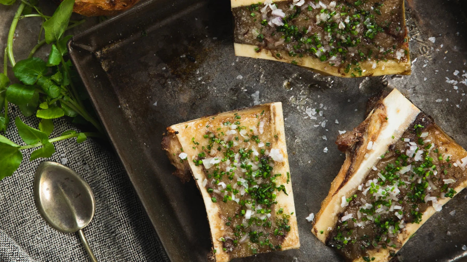 Roasted Bone Marrow with Chives & Shallots