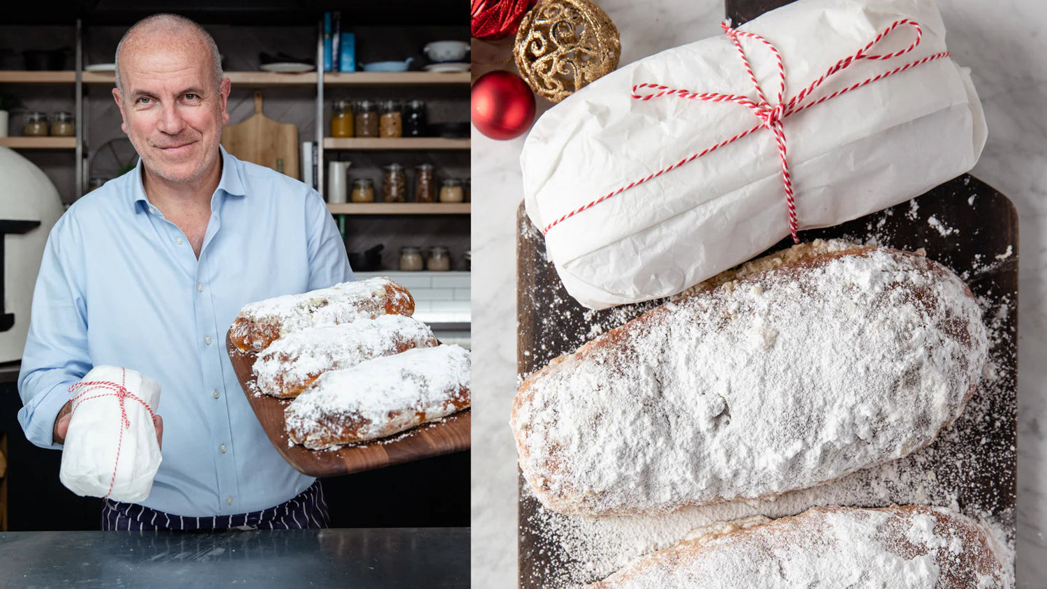 Chef next to his Stollen