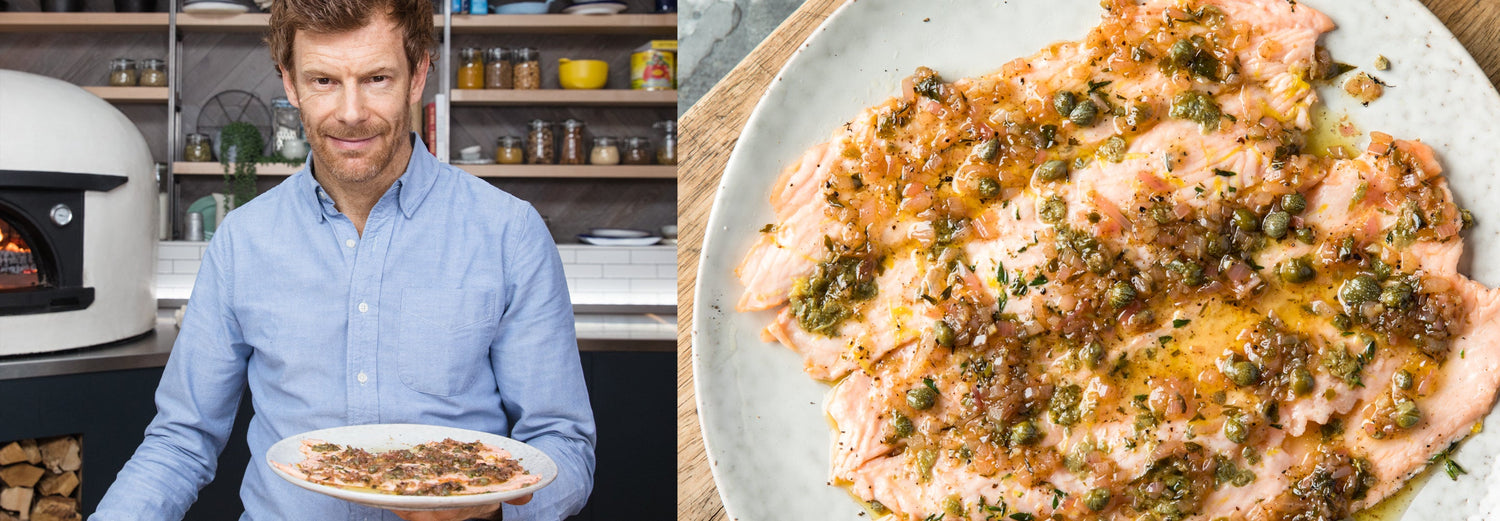 Salmon with Caper & Shallot Dressing Recipe - Gozney