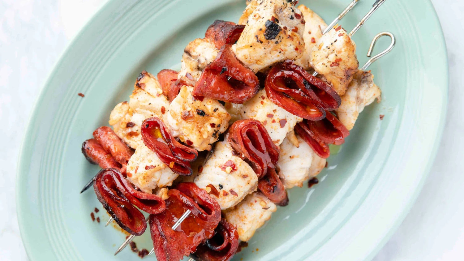 Monkfish & Chorizo Kebabs