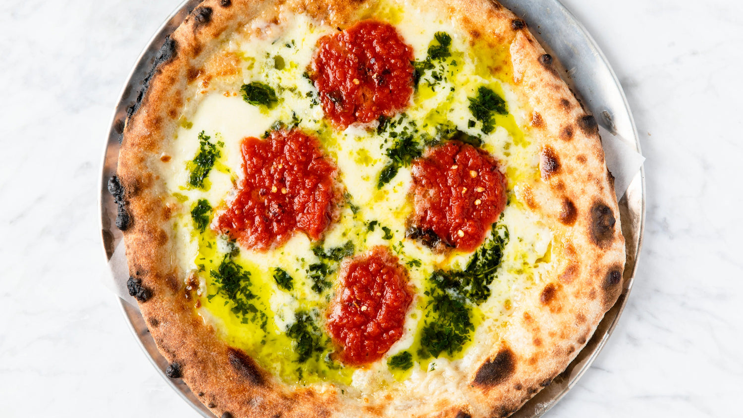 Spicy Margherita New York Style Pizza recipe poster image