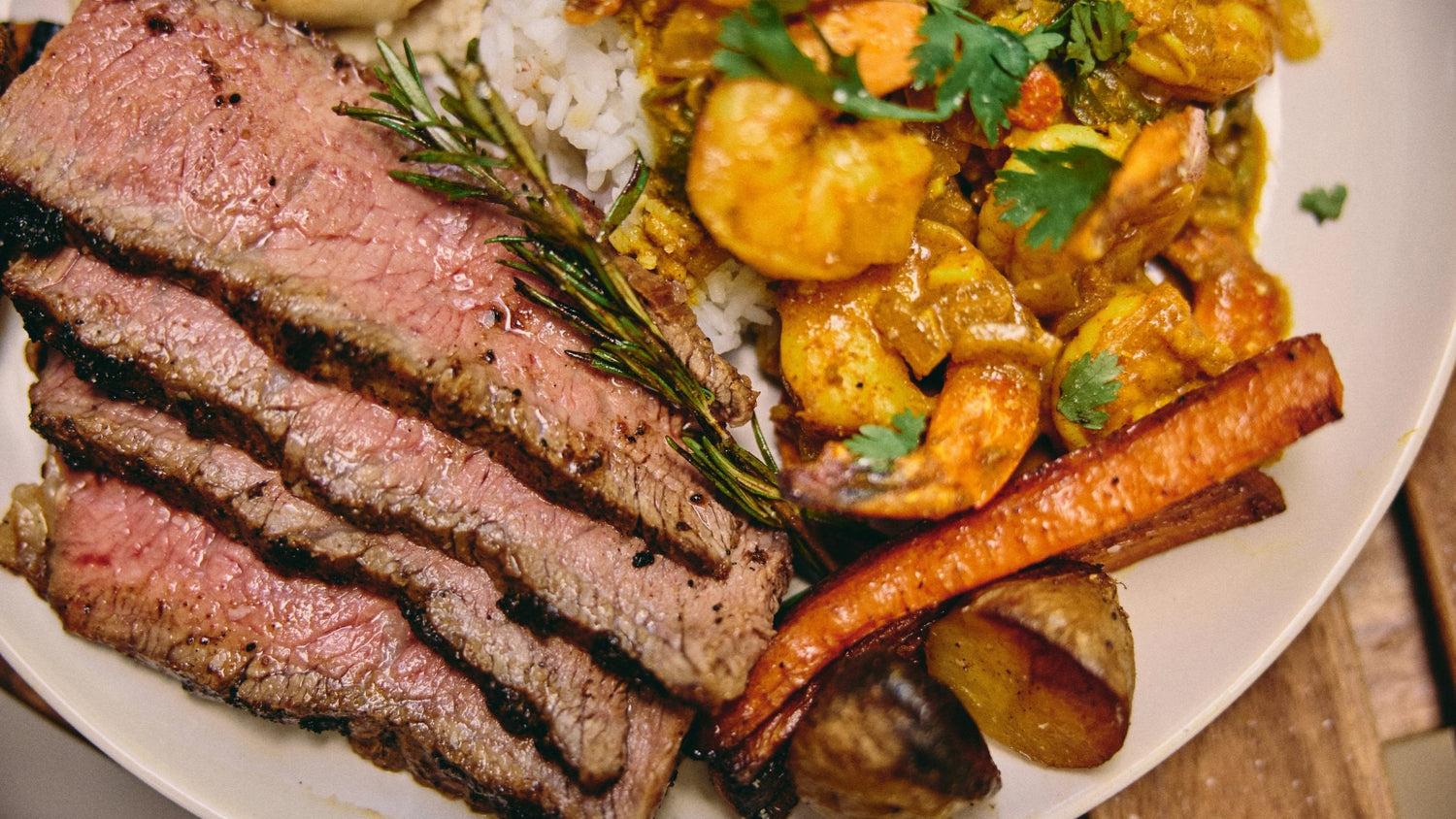 Surf n' Turf (Steak and Prawns)